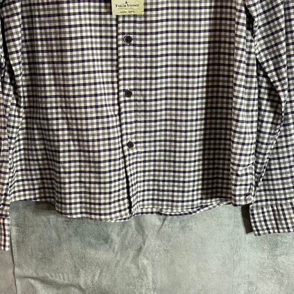 TAILOR VINTAGE Men's Airotec Performance Purple Gingham Long-Sleeve Button-Up - Picture 7 of 9